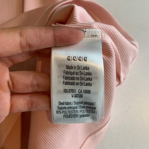 Lacoste Sport Tank Top Women 42 L Large SLIM Fit Ultra Dry Ribbed Knit Racerback - Picture 7 of 10